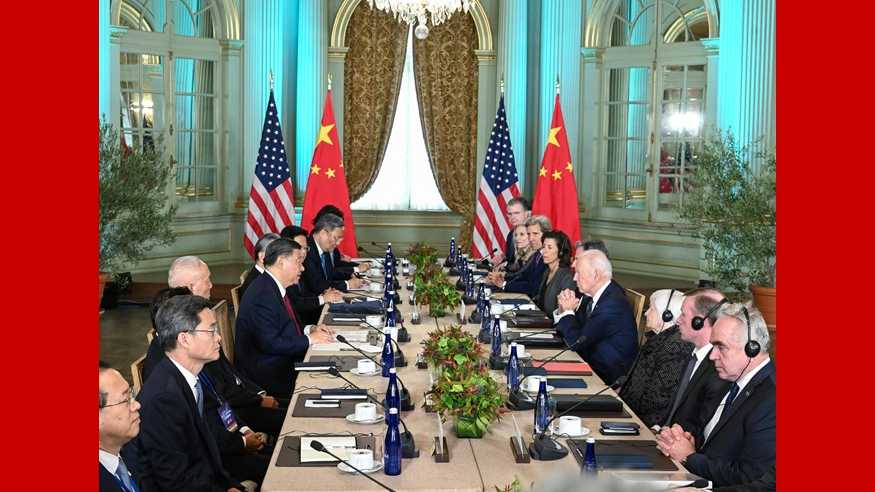 习近平同美国总统拜登举行中美元首会晤