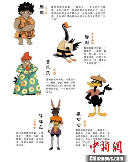 圖為《嘿，姜小龍》中的“十黑俠”漫畫(huà)形象。　巴南區(qū)姜家鎮(zhèn)供圖